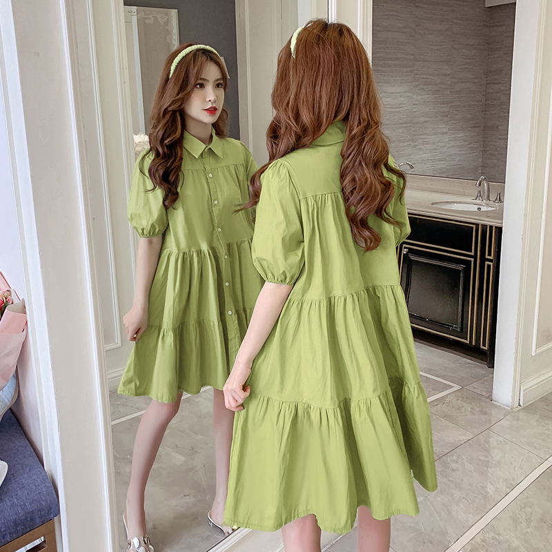 JIEGENG HOME Kiểu Pháp Tím Guimi Mặc Váy Nữ 2021 Quần Áo Mùa Xuân Mẫu Mới Phiên Bản Hàn Quốc Tay Bồng Búp Bê Áo Sơ Mi Đầm