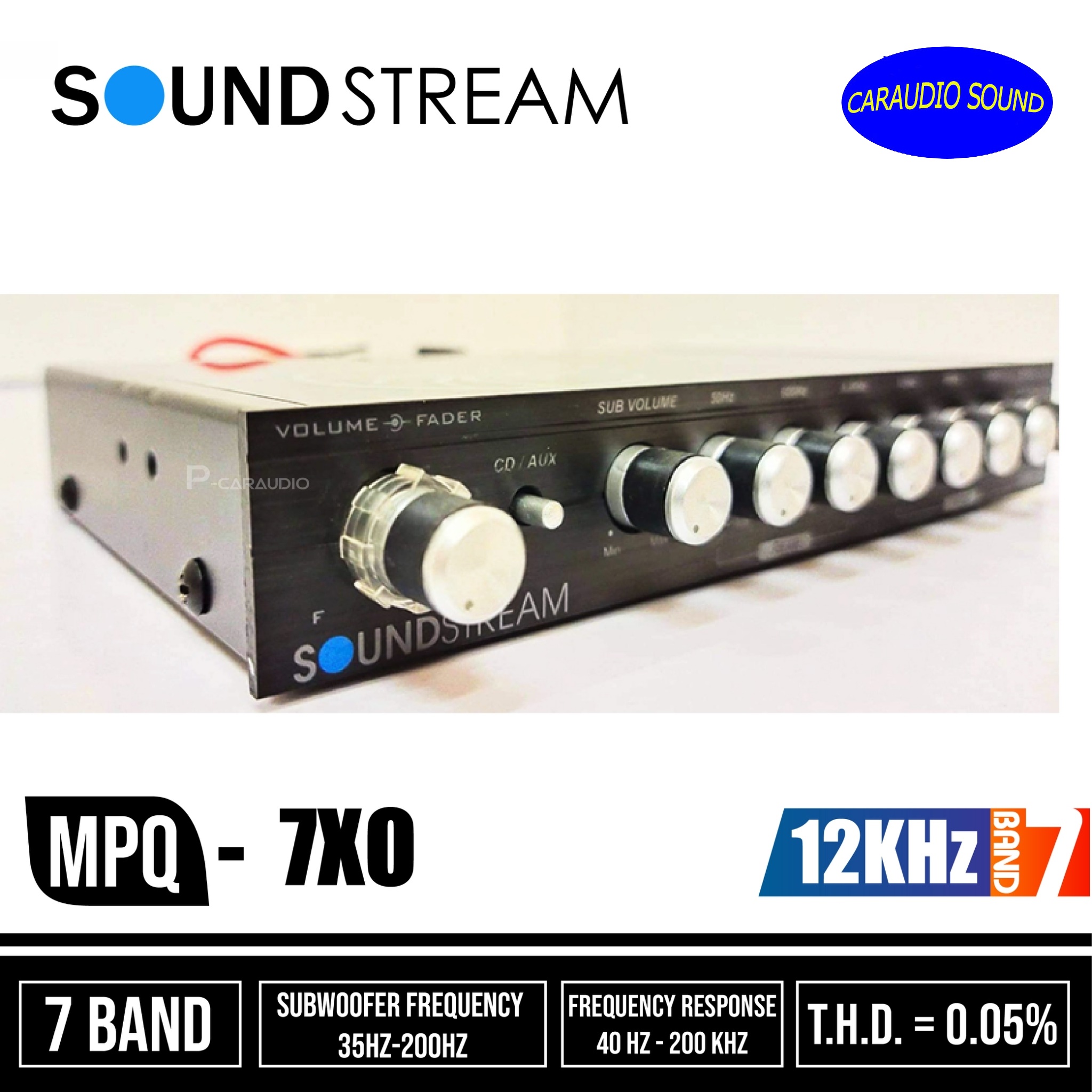 ปรีรถยนต์ 7แบนด์ Soundstream MPQ-7XO  ราคา2200 บาท 7 Band Parametric Equalizer/EQ ปรีแอมป์ 7 Band เสียงดี รับประกันคุณภาพ