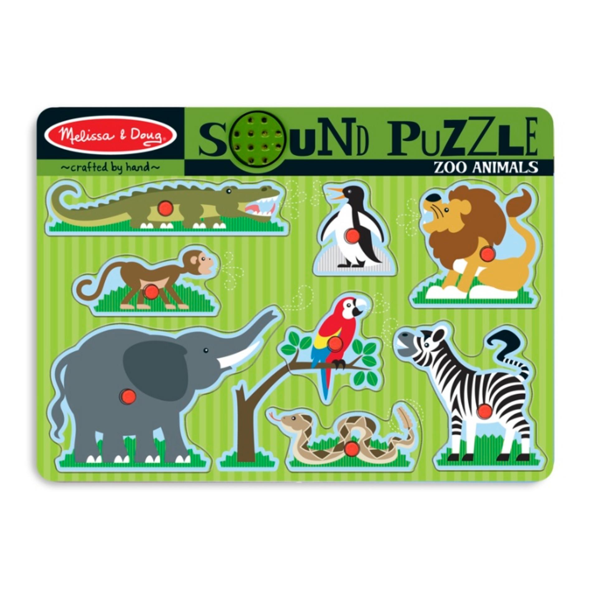 Melissa & Doug รุ่น 727 Zoo Sound Puzzle พัซเซิลมีเสียง รุ่นสวนสัตว์ แก้สมาธิสั้น non-toxic จาก USA ของเล่นอย่างดี ทนทาน ปลอดภัย