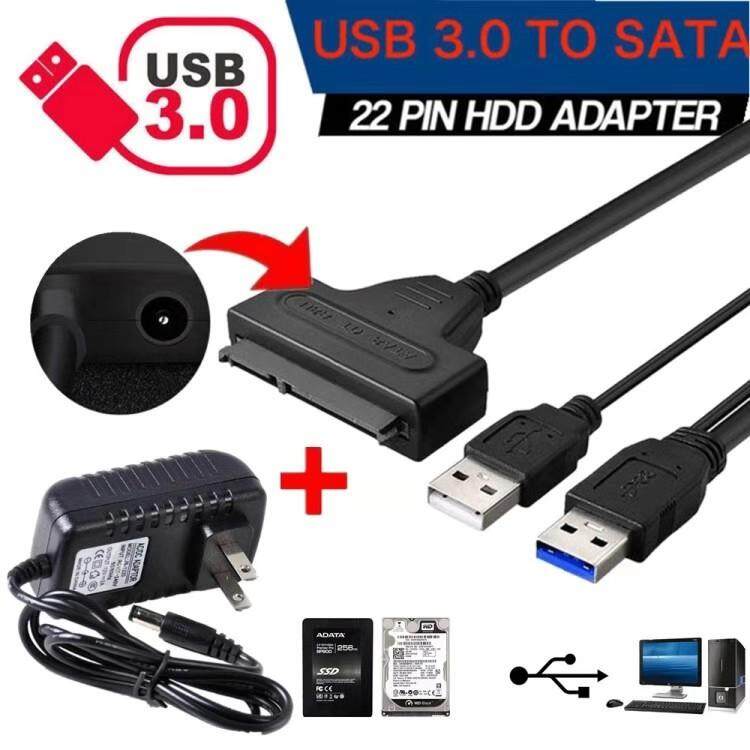 USB 3.0 To SATA Cable with 2.5 inch HDD Support up to 4TB Speed Free adapter 12v 2a