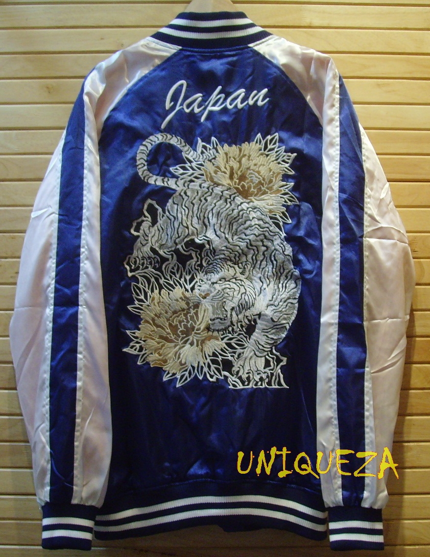 Jacket เสื้อแจ็กเก็ต สกาจัน ซูกาจัน Sukajan Japan Tiger Embroidered Embroidery Jacket ปักลายเสือ หน้า-หลัง สไตล์ญี่ปุ่น