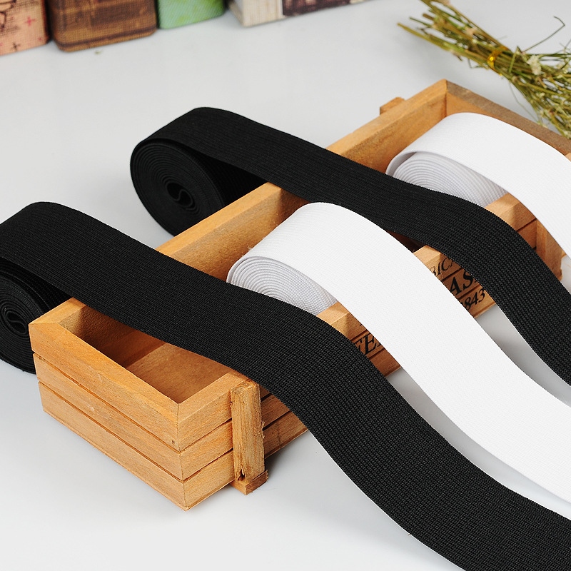 Multi Size Black White Flat Wide Elastic Rubber Band Clothing bing