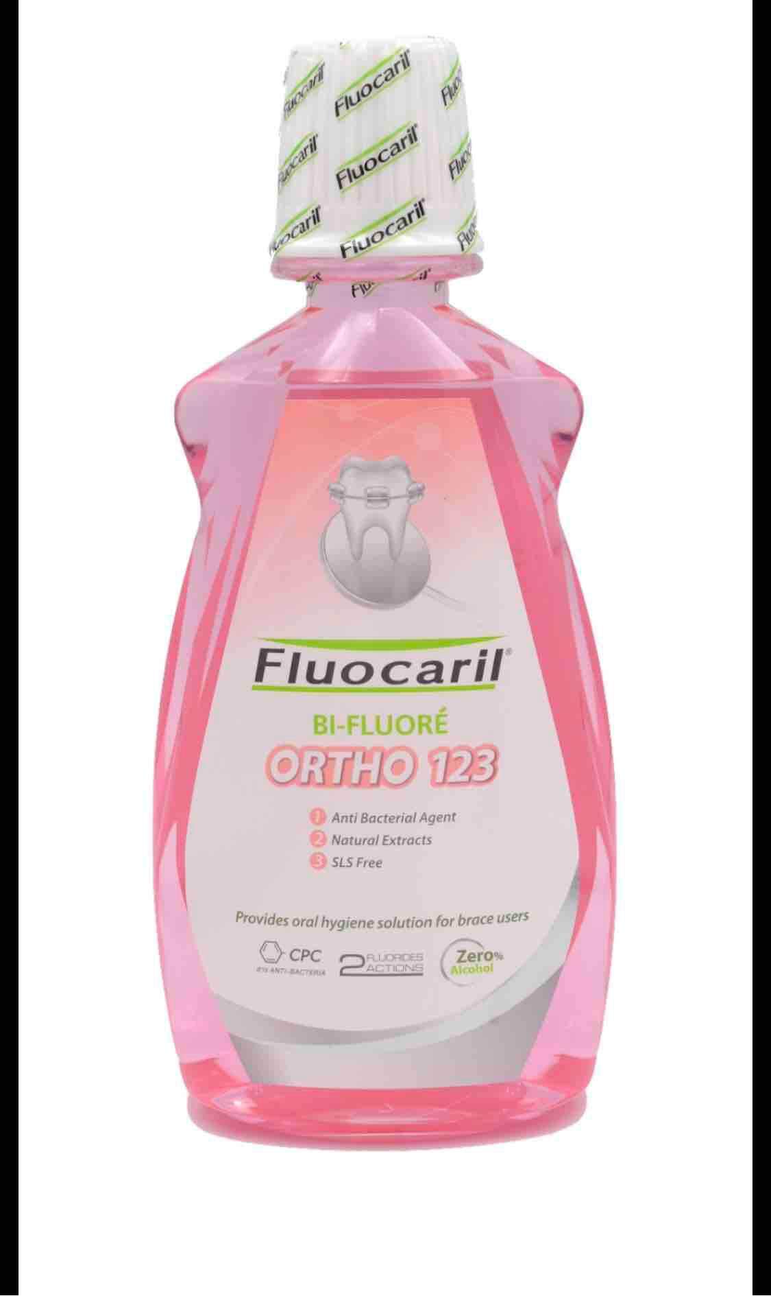 - ลดหนัก Fluocaril Ortho ฟลูโอคารีล น้ำยาบ้วนปากสำหรับผู้จัดฟัน 500 มล.