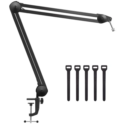 Microphone Arm Stand, Heavy Duty Mic Arm Microphone Stand Suspension Scissor Boom Stands with Mic Clip and Cable Ties