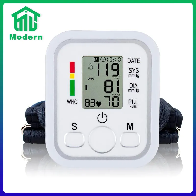 Modern เครื่องวัดความดัน มีการรับประกัน เครื่องวัดดัน ครื่องวัดความดันแบบพกพา เครื่องวัดความดัน หน้าจอดิจิตอล แสดงผลบนหน้าจอ LCD Blood Pressure Monitor