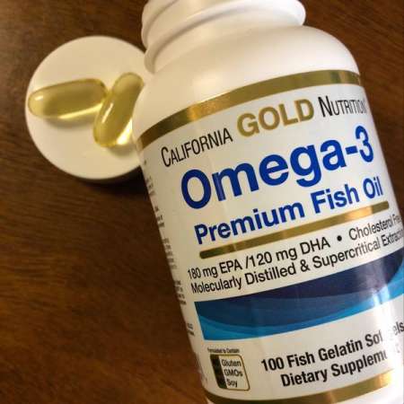 น้ำมันปลา โอเมก้า 3 Omega-3, Premium Fish Oil 1000mg* 100 Fish Gelatin Softgels (California Gold Nutrition) บำรุงสมอง บำรุงสายตา