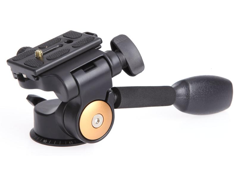 QZSD Q-08 Professional Video DSLR Camera 3-Way Fluid Tripod Monopod Head หัวแพน + Quick Release Plate 1/4  Screw