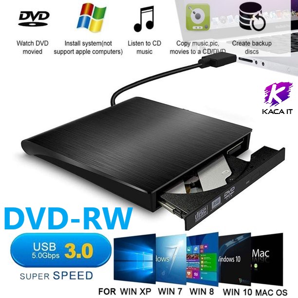 Dvd Writer External ดีวีดี พกพา อ่านเขียน Cd/dvd-Rw ส่งข้อมูลเต็มสปีดด้วย Usb 3.0 Dvd ภายนอก External Dvd-Rw. 