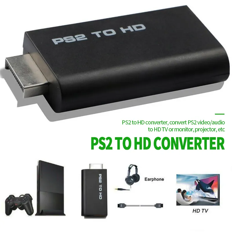 ภาพหน้าปกสินค้าอะแดปเตอร์ PS2 TO HD Video Converter Adapter with 3.5mm Audio O+USB Cable for PS2 to HD Sts All PS2 Display Modes D65 จากร้าน Daily_Mall.TH บน Lazada