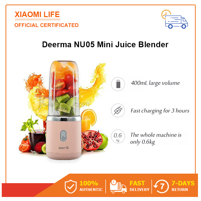 Deerma NU05 Portable Juicer Blender เครื่องปั่นพร้อมแก้วพกพา คั้นน้ำผลไม้ Deerma Portable Juicer NU05 Blenderเครื่องปั่นผลไม้แบบน้ำหนักเบา พกพาสะดวก