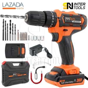 InnTech สว่านกระแทก สว่านไร้สาย 3 ระบบ 36V รุ่นใหม่ 2 IN 1 พาวเวอร์แบงค์แบตเตอรี่
ชารจ์โทรศัพท์ได้ แถมฟรี! สายชาร์จ 1 ออก 3 และไฟ LED ขนาดพกพา พร้อมอุปกรณ์ช่างครบชุด