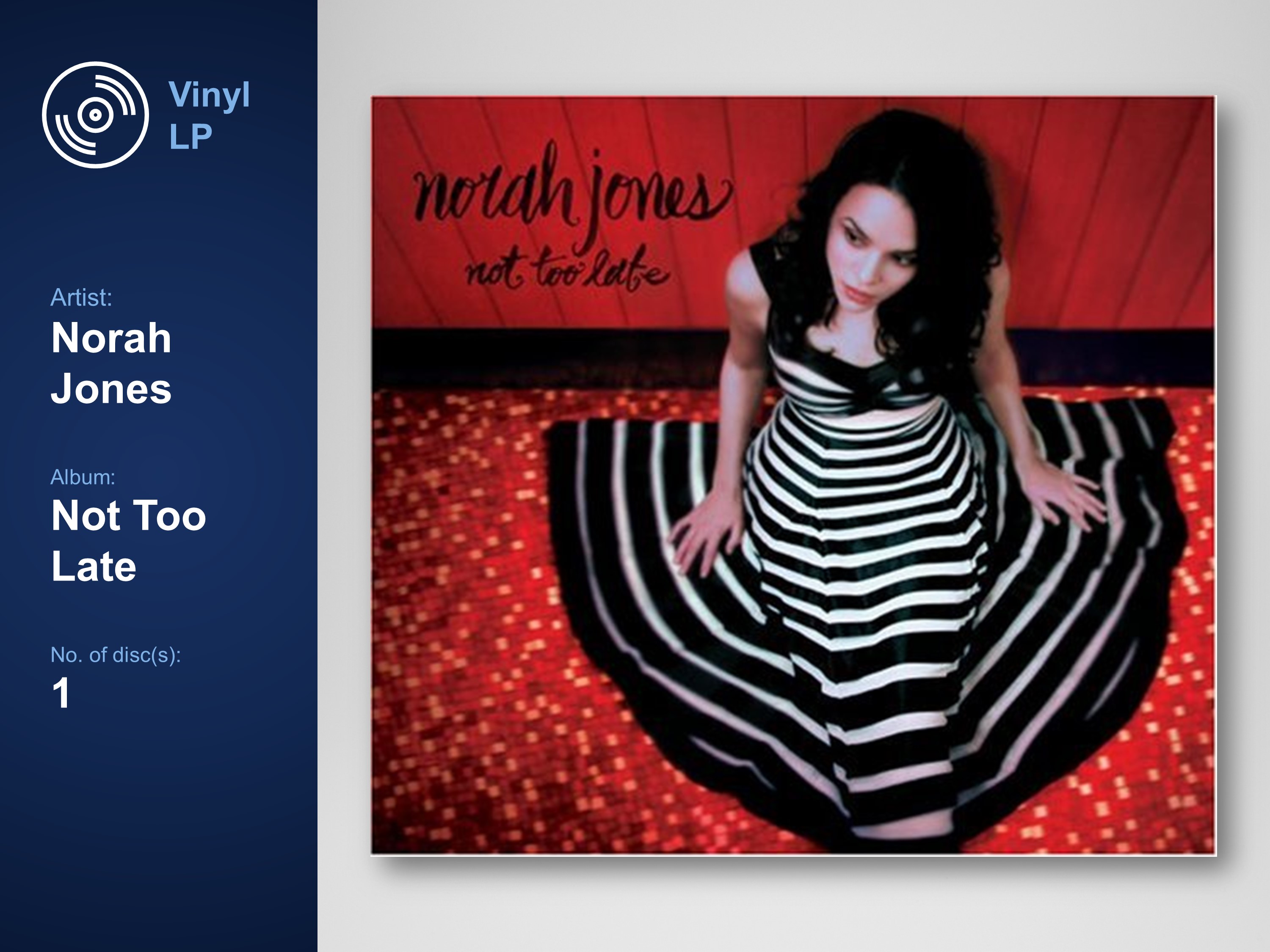 [แผ่นเสียง Vinyl LP] Norah Jones - Not Too Late [ใหม่และซีล SS]