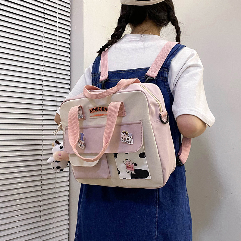 กระเป๋านักเรียนแฟชั่นสไตล์เกาหลี กระเป๋าถือ กระเป๋าเป้เด็กผู้หญิง กระเป๋าเป้ความจุขนาดใหญ่