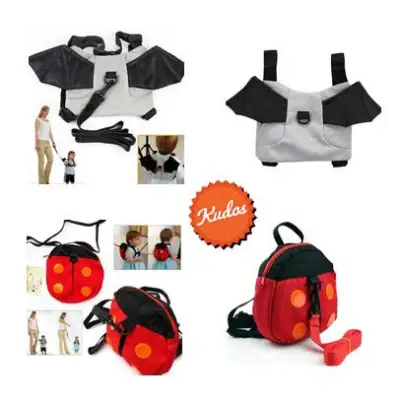 KUDOSTH - Baby Keeper Safety Harness Toddler Kids Walking Safety Harness Anti-lost Backpack LadyBug & BATMAN with Lazada Policy