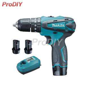 Makita HP330DWE สว่านกระแทกแบตเตอรี่ 10.8V + แบตเตอรี่ 2 ก้อน + แท่นชาร์จ 1 อัน