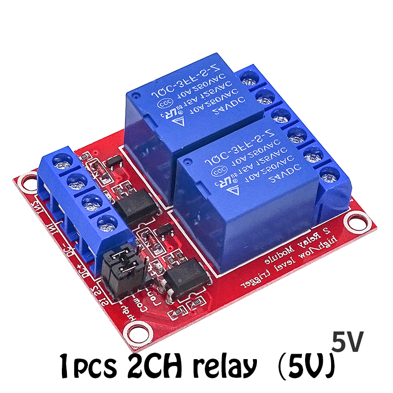 5V high and low level trigger relay control 2-way relay module, with optocoupler 2-way relay