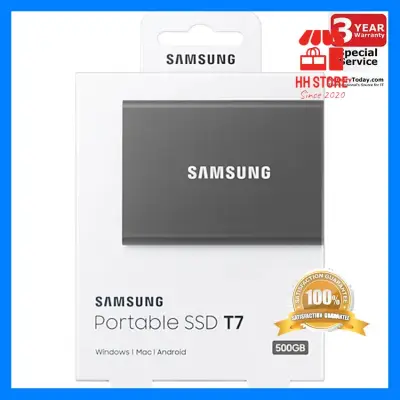 คุณภาพดี SAMSUNG Portable SSD T7 500GB Gray (MU-PC500T/WW) Free Shipping