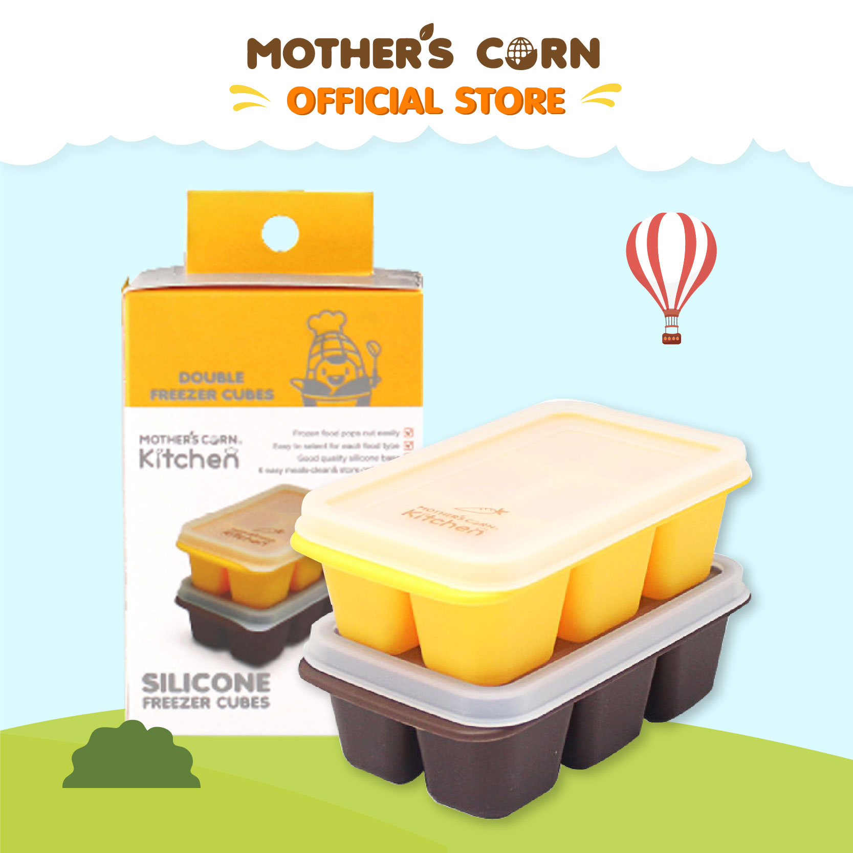 ราคา Mother's Corn Silicone Freezer Cubes มาเธอร์คอน บล็อคซิลิโคนแช่ฟรีสอาหาร