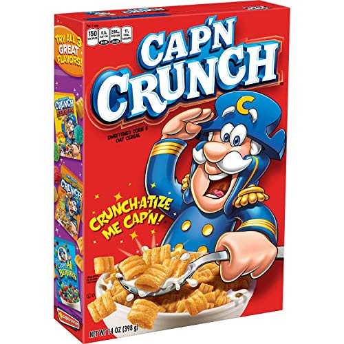 CAP'N CRUNCH Sweetened Corn & Oat Cereal (14oz) 398g. แคป ครั้นซ์ คอร์น แอนด์ โอ็ต ซีเรียล