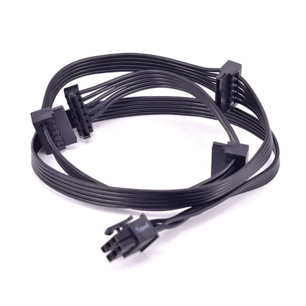 6 Pin 1 to 4 SATA Modular Power Supply Cable for CORSAIR RMx Series