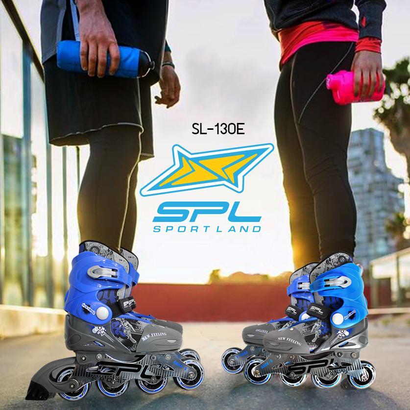 SPORTLAND อินไลน์ สเก็ต โรลเลอร์สเก็ต Roller Skate Inline Skate รุ่น SL-130E (Gray/Blue)