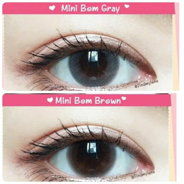 คอนแทคเลนส์ คิตตี้คาวาอิ: mini bom gray / brown (มินื บอม สีเทา และ น้ำตาล ขนาดเท่าตา)