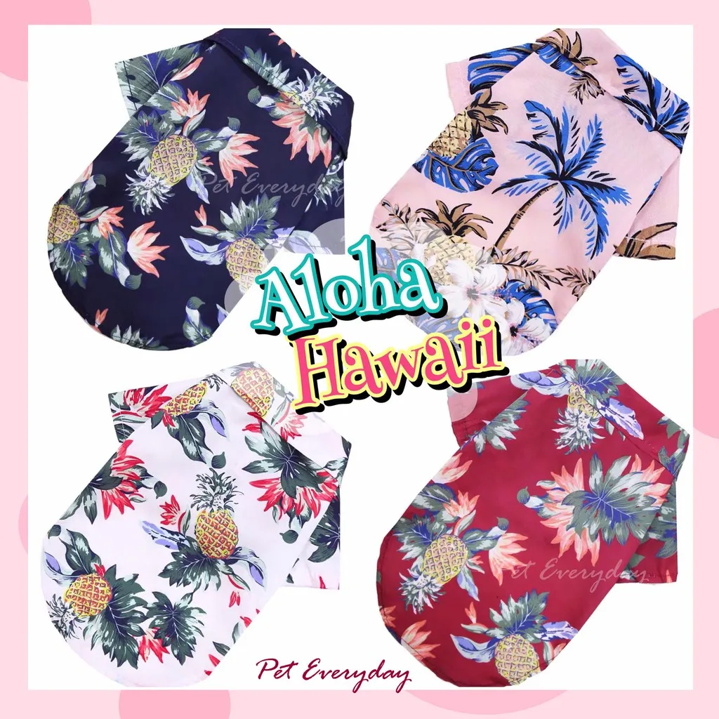 พร้อมส่ง🌸เสื้อสุนัข เสื้อฮาวาย ชุดหมาพันธุ์ใหญ่ ชุดแมว เสื้อแมว เสื้อสงกรานต์ ชุดสัตว์เลี้ยงแฟนซี