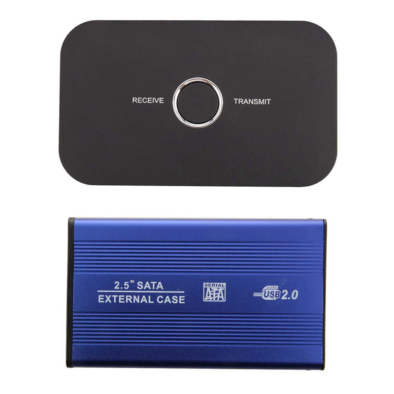2.5-Inch SATA HDD Enclosure with B6 Wireless Audio Bluetooth Adapter Receives Transmit 5.0 Bluetooth Transceiver