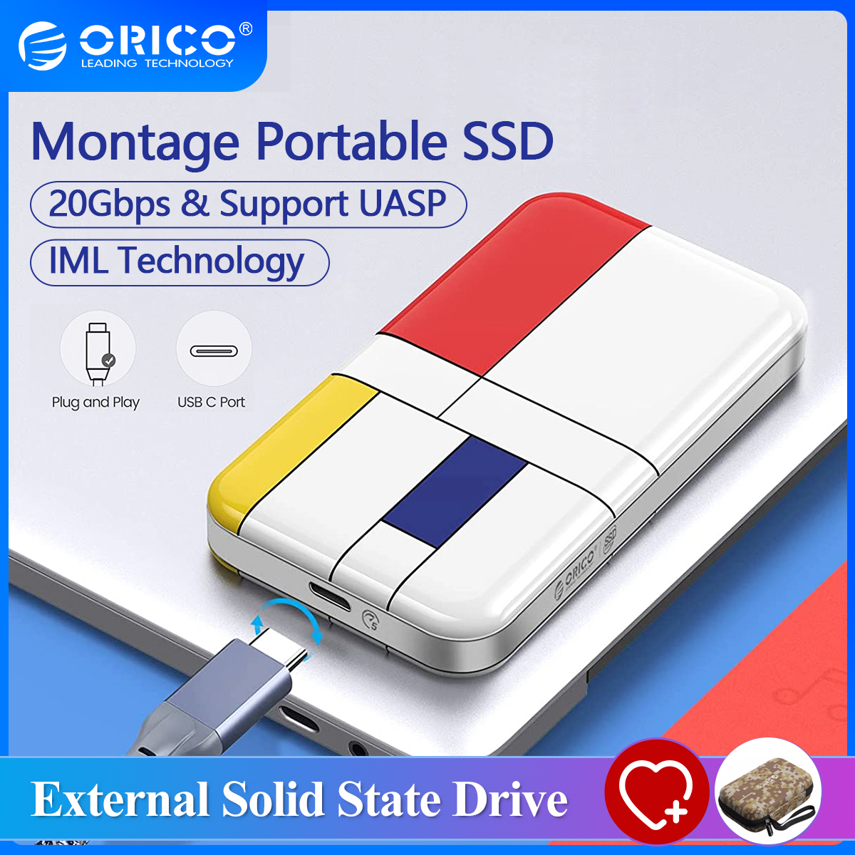 SSD Esterno ORICO Portatile 2 TB | USB 3.2 Gen 2 | Fino A 2000 MB/s | Resistente A Acqua E Urto - Foto 4