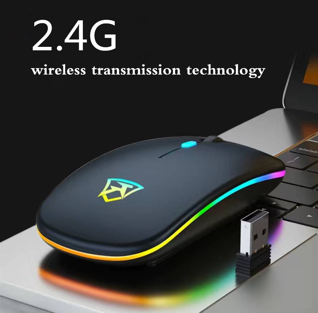 （ซื้อ 1 แถม 1） Kiroi Model A2 เมาส์เก็บเสียง เงียบไร้เสียง Office 2.4GHz Wireless Silent Mouse RGB Backlight DPI 1000-1600