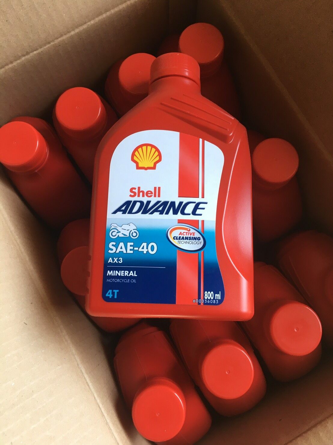 น้ำมันเครื่องมอเตอร์ไซค์ Shell Advance AX3 SAE40 เชลล์ AX3 ขนาด 0.8/1