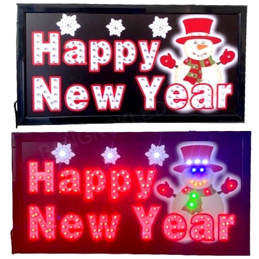 LED Sign Happy New Year ป้ายไฟประดับร้าน ป้ายไฟLEDสำเร็จรูป ป้ายLED ...