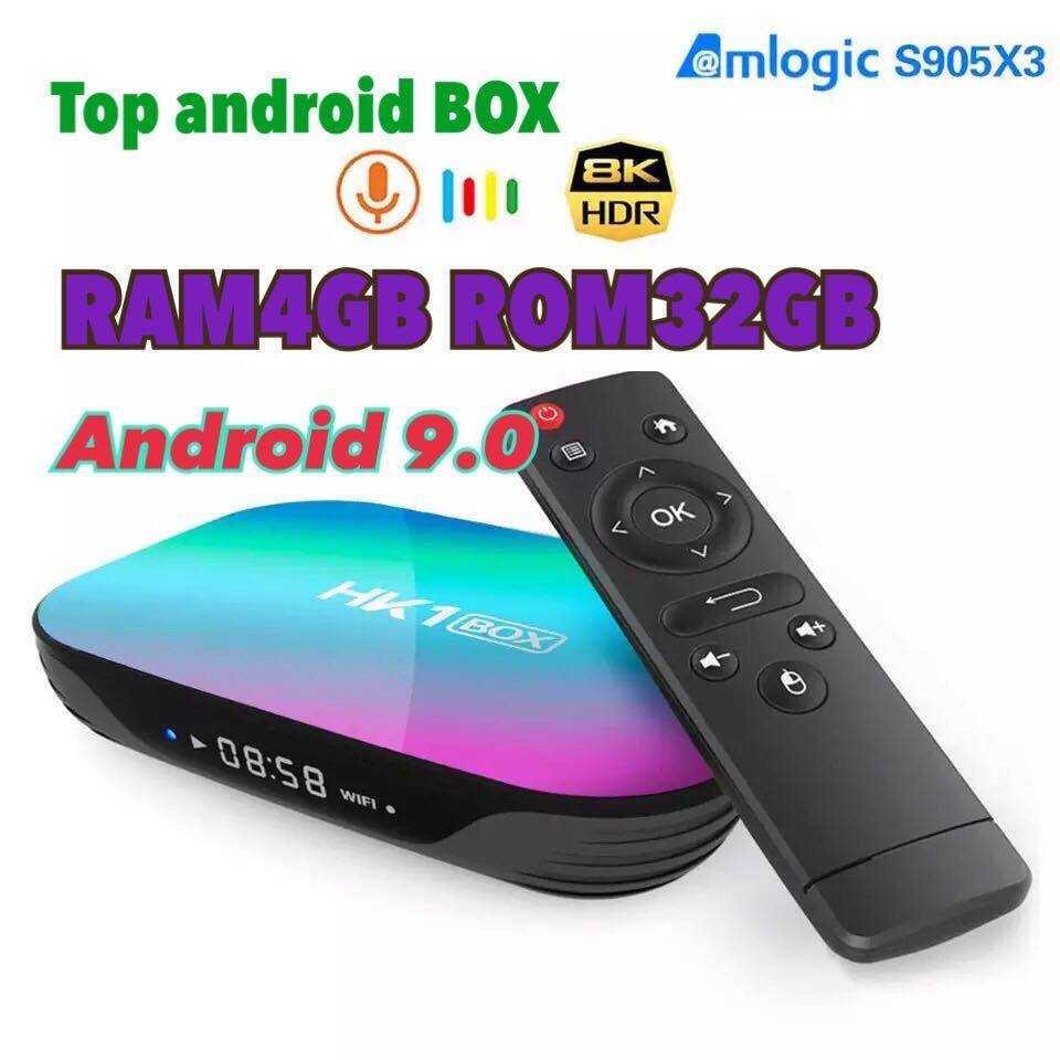 2020 HK1 กล่อง 8K Android 9.0 Amlogic S905X3 4GB 32GBกล่องทีวีSet Top BOX Dual Wifi 4K Youtube Netflix Smart TVกล่อง 4G 32G