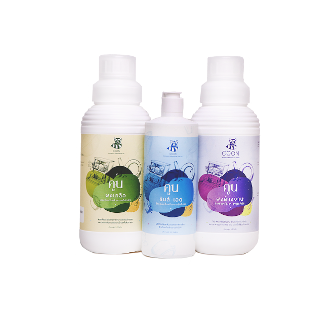 COON , Dishwasher Powder Detergent , Rinse Aid , Dishwasher Salt , คูน ชุดผลิตภัณฑ์ทำความสะอาด สำหรับเครื่องล้างจาน Product For Dishwashing Machine