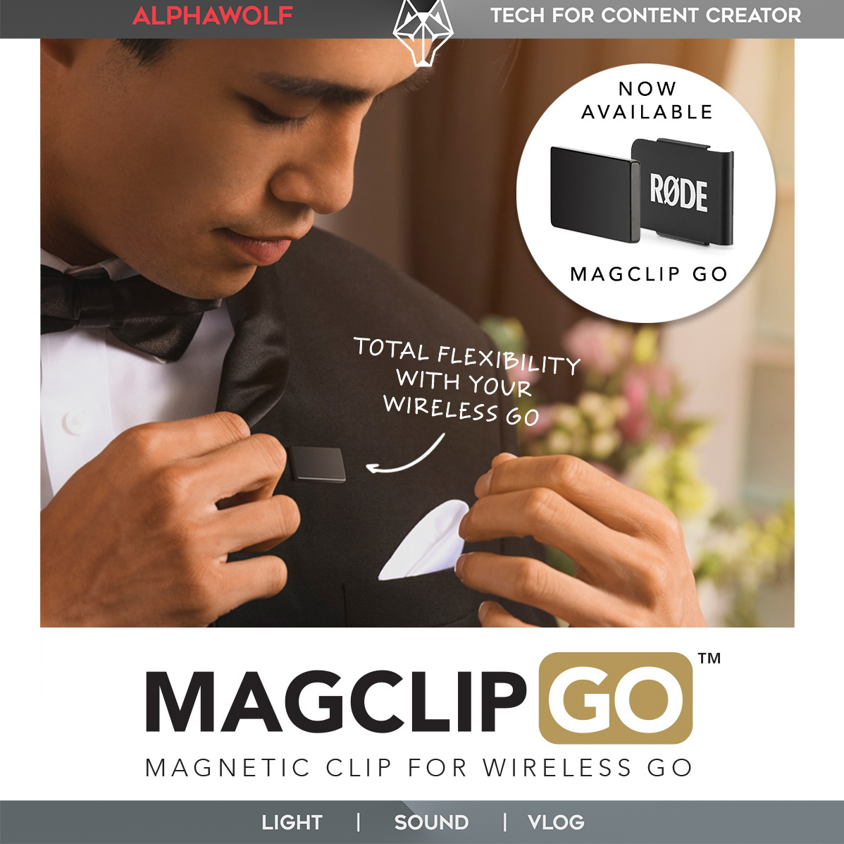 RODE MagClip GO Magnetic Clip คลิปแม่เหล็กสำหรับไมค์ RODE Wireless GO ประกันศูนย์ไทย  ALPHAWOLF