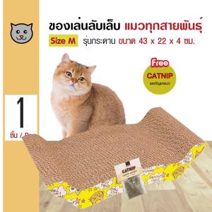 Cat Toy ของเล่นแมว ที่ลับเล็บแมว รูปกระดาน สำหรับแมวทุกวัย ขนาด 43x22x4 ซม. ฟรี! Catnip กัญชาแมว