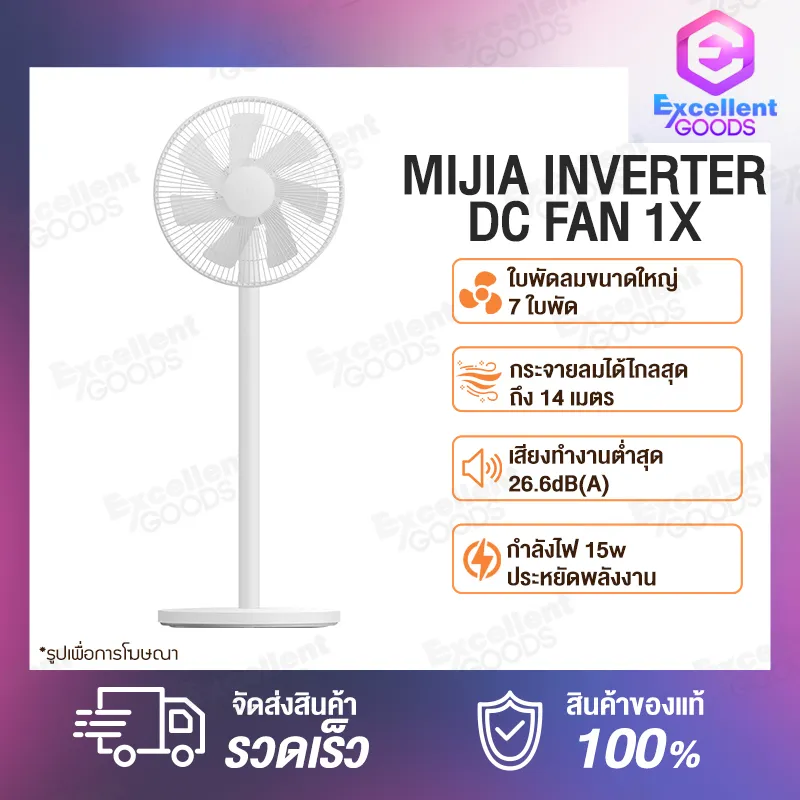 Xiaomi Mijia Inverter DC Fan 1x พัดลมตั้งพื้นอัจฉริยะ ปรับทิศทางลมได้ถึง 140 องศา standing fan wireless remote control intelligent fan พัดลม พัดลมไร้เสียง พัดลมตั้งพื้น fan ใช้ใบพัดลมขนาดใหญ่ 7 ใบพัด สามารถตัดกระแสลมได้อย่างสม่ำเสมอ เพื่อไม่ให้ลมพัดโดยตรง