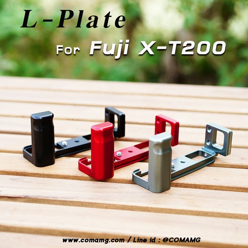 L-Plate Fuji XT200 กริปมือ X-T200 สีดำ-แดง-เทา