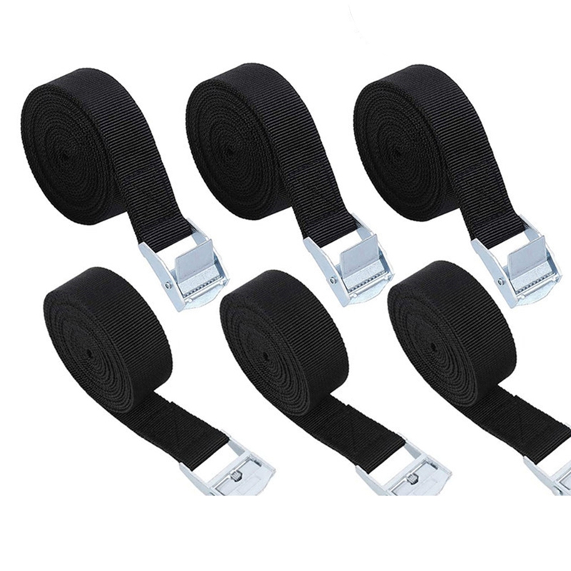 6PCS 2.5M Cargo Straps with Fastening Buckle for Car Roof Rack Bike