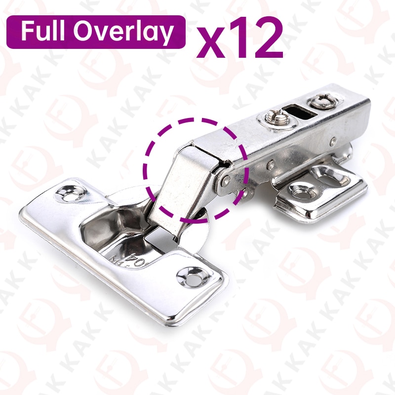 KAK 8 Pieces Stainless Steel Hinges Soft Closing Hydraulic Door