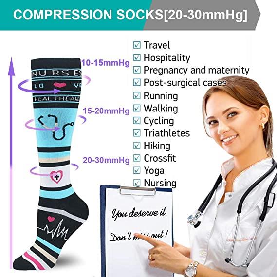 New Compression Socks 20 30mmHg Best for Men Women Medical Nurses