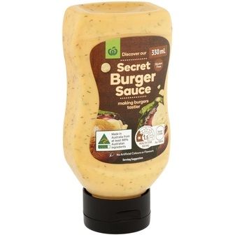 วูลเวิร์ ธ ซีเคร็ทเบอร์เกอร์ซอส 330 มล/Woolworths Secret Burger Sauce 330ml