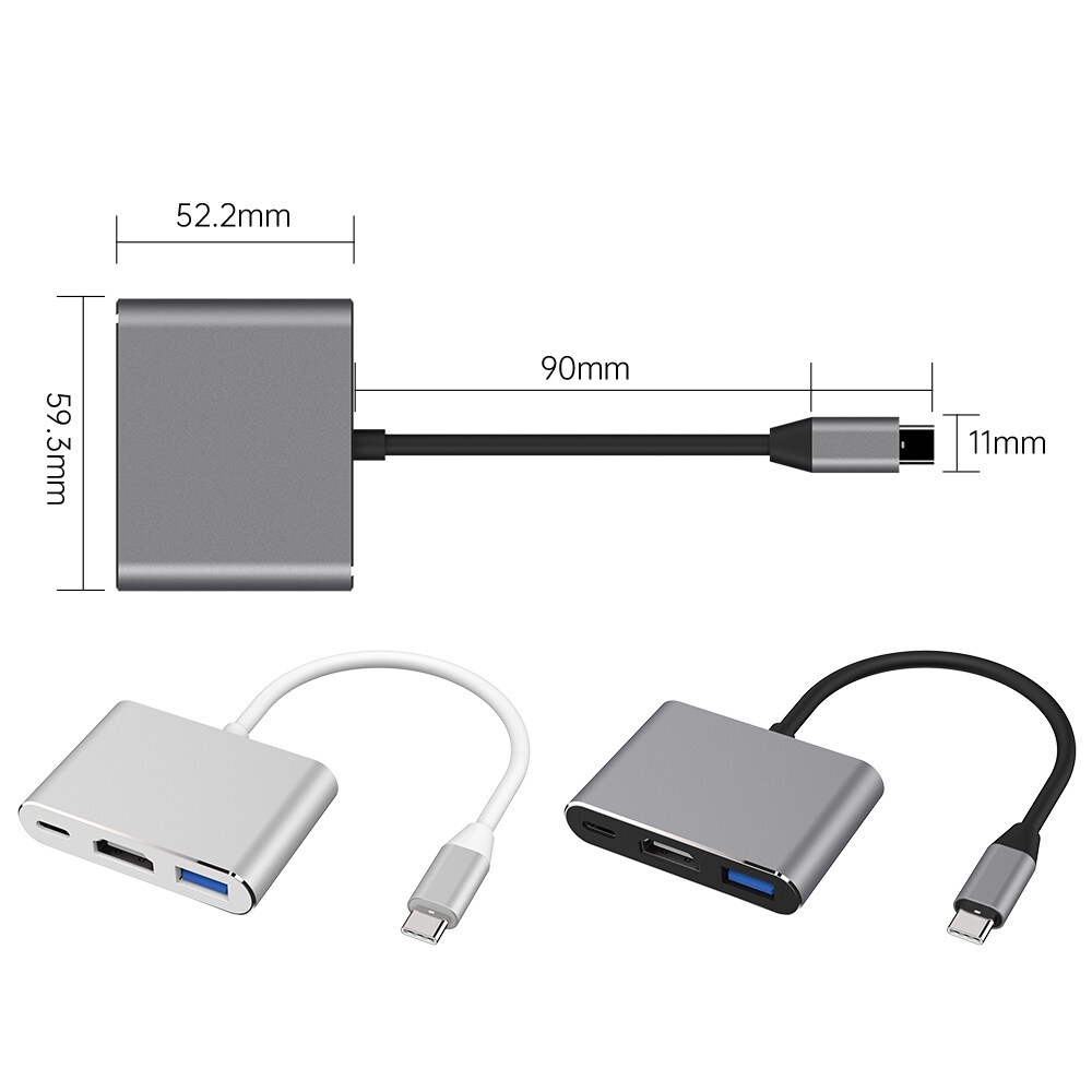 USB Type-C đến USB-C 4K HDMI, VGA USB 3.0, Trinp top, 4K HD