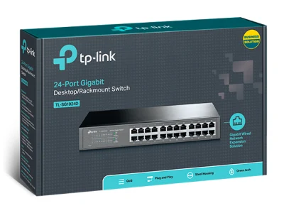 อุปกรณ์เพิ่มช่องสายแลน Gigabit Switching Hub TP-LINK (TL-SG1024D) 24 Port (11")