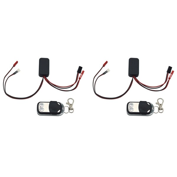 2X 1:10 RC Rock Crawler Automatic Simulated Winch Control Wireless Remote & Receiver for Axial SCX10 RC4WD D90 Climbing
