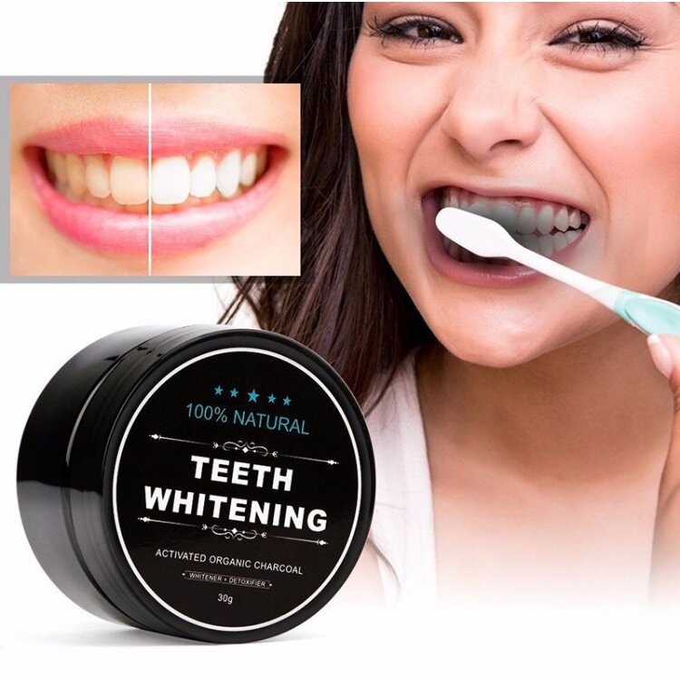 ชาโคล ผงถ่านขัดฟัน ฟอกฟันขาว ธรรมชาติ 100% Natural Teeth Whitening Activated Organic Charcoal