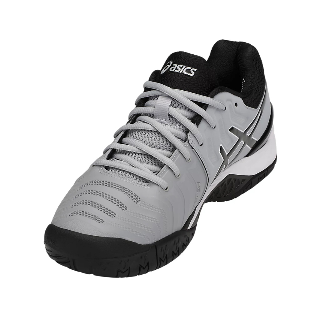asics gel resolution 7 greyblackwhite men's shoes