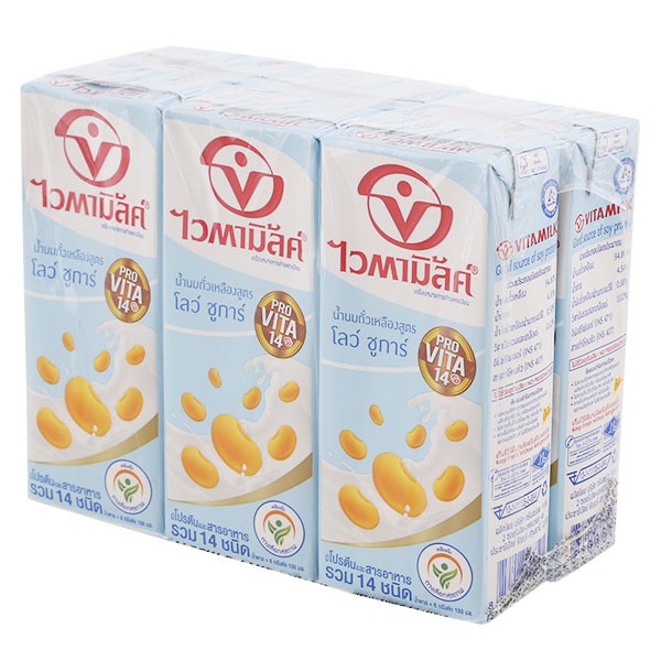 Vitamilk นมถั่วเหลือง ไวตามิลค์ โลว์ชูการ์ 250 มล. (แพ็ค 12 กล่อง)