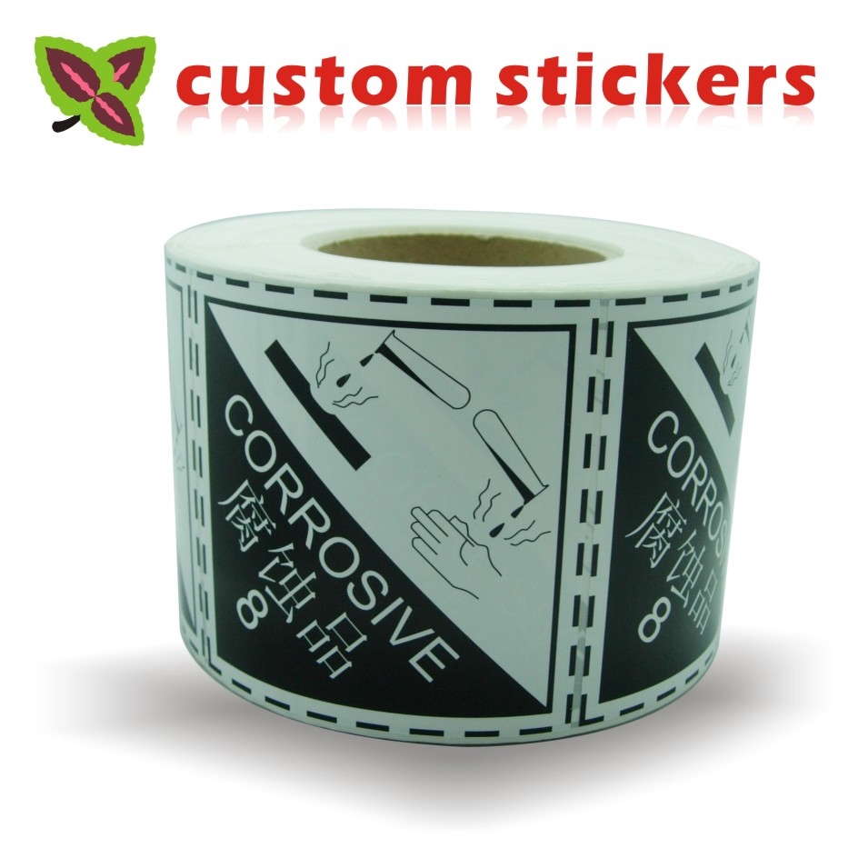 custom stickers print fragile Kraft Paper PVC Vinyl round clear self
