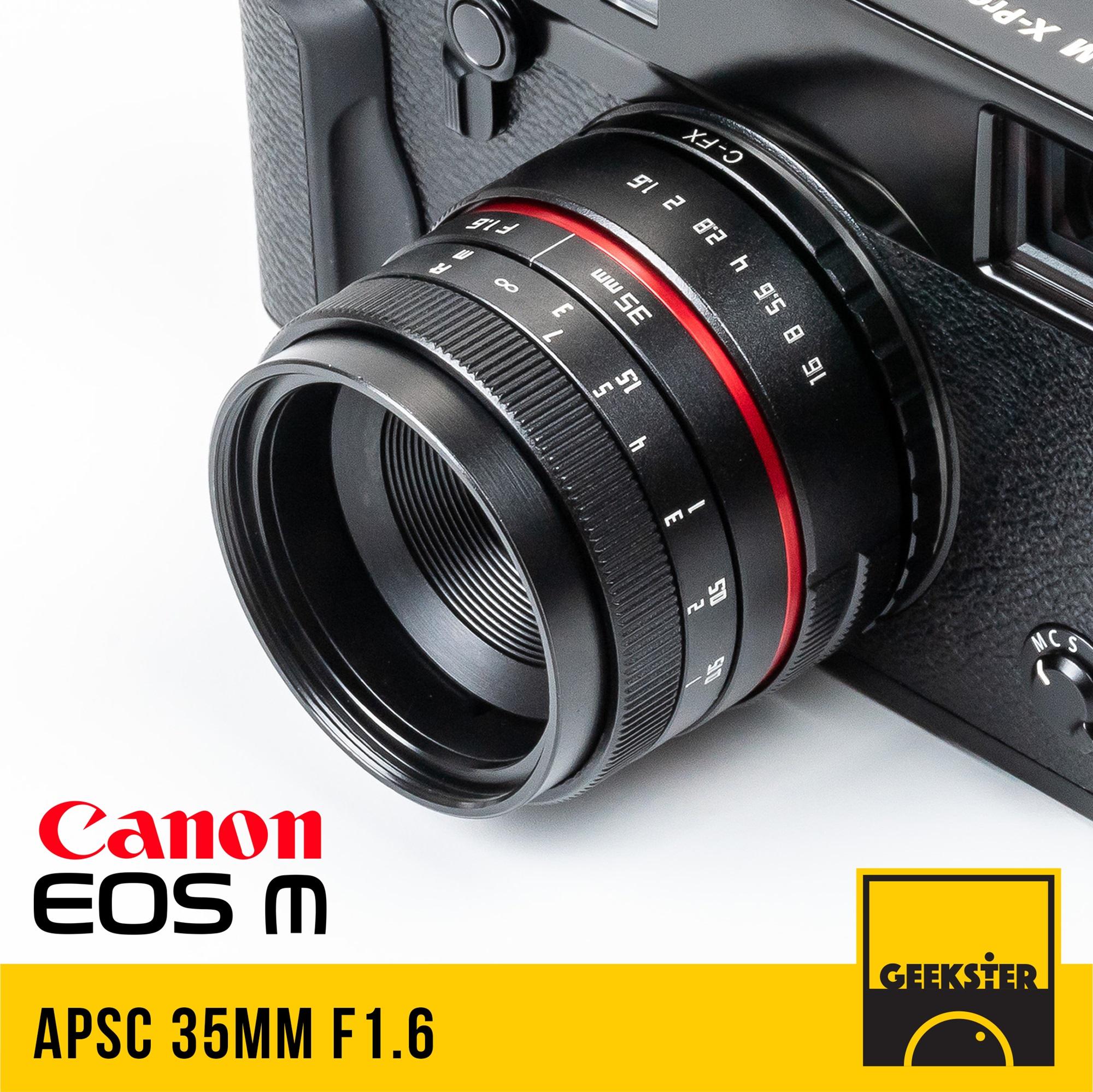 ✨เลนส์ละลาย ✨ ฮิตสุดๆ APSC 35 mm f1.6 สำหรับกล้อง Canon EOS M Mirrorless ( เลนส์หลังละลาย ) ( เลนส์มือหมุน ) ( เลนส์ หน้าชัดหลังเบลอ ) ( สำหรับ กล้อง แคนนอน ) ( เมาท์ EOS M ) ( EOS M Mount ) ( 35mm 1.6 ) ( Geekster )